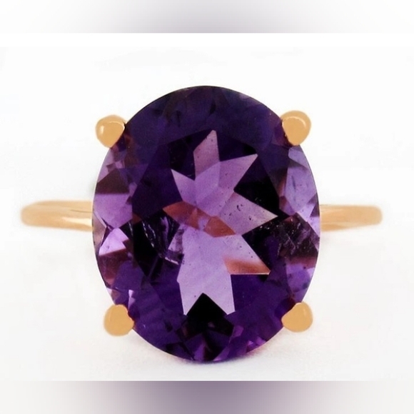 925 Rose Amethyst Jewelry - SALE! New Genuine Amethyst & Rose Gold Over 925 Sterling Silver Ring W Box